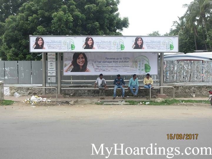 OOH Advertising Chennai, Bus stop advertising in Hotel Airway Bus Stop, Hoardings Agency in Chennai